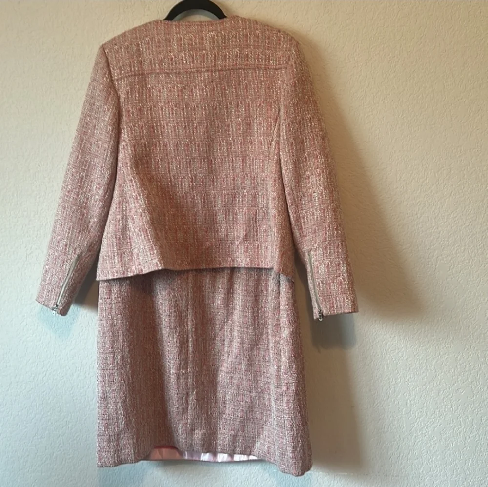 Talbots Pink Tweed Drees And Blazer Suit - Picture 3 of 8